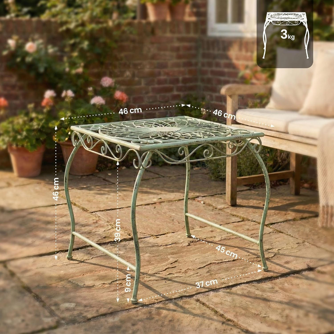 CLP Eisentisch Zarina in nostalgischem Design I Robuster Gartentisch mit kunstvollen Verzierungen, F