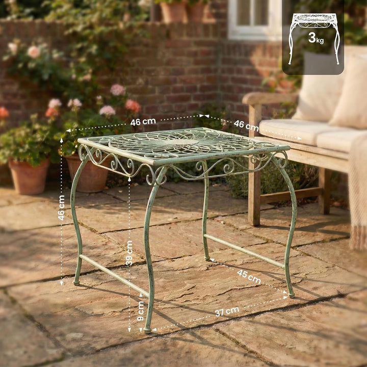 CLP Eisentisch Zarina in nostalgischem Design I Robuster Gartentisch mit kunstvollen Verzierungen, F