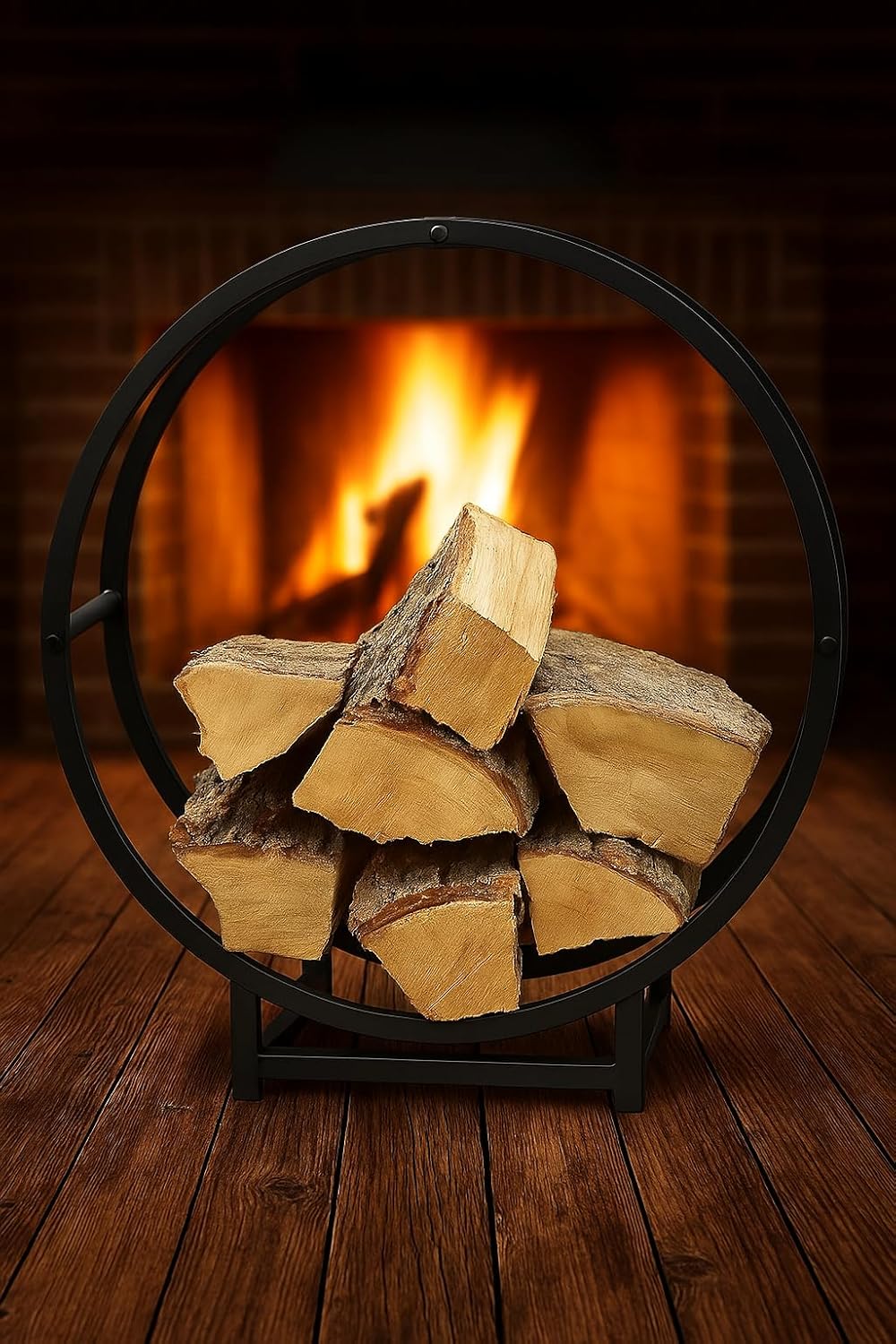 Kaminholzregal Kaminholzständer rund Ø52cm Holzkorb Stapelhilfe Kaminholzhalter Holzregal Regal für