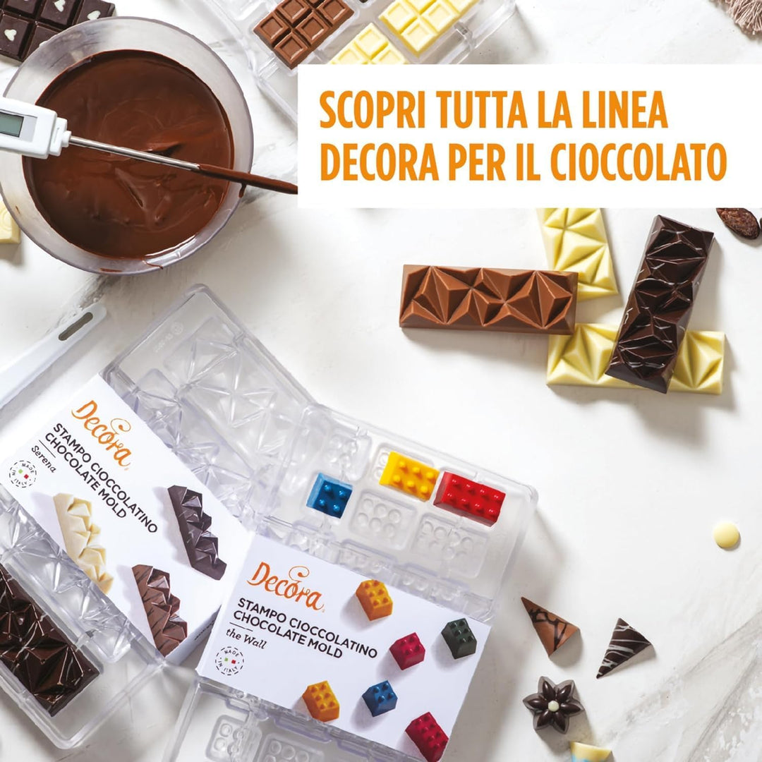 Decora 0050146 SCHOKOLADENFORM TAFEL MIT Herz 25 G 4 CAV. 85 X 42 X 7 H MM, Polycarbonate, durchsich