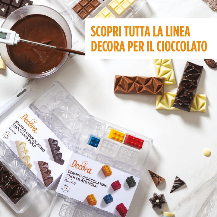 Decora 0050146 SCHOKOLADENFORM TAFEL MIT Herz 25 G 4 CAV. 85 X 42 X 7 H MM, Polycarbonate, durchsich