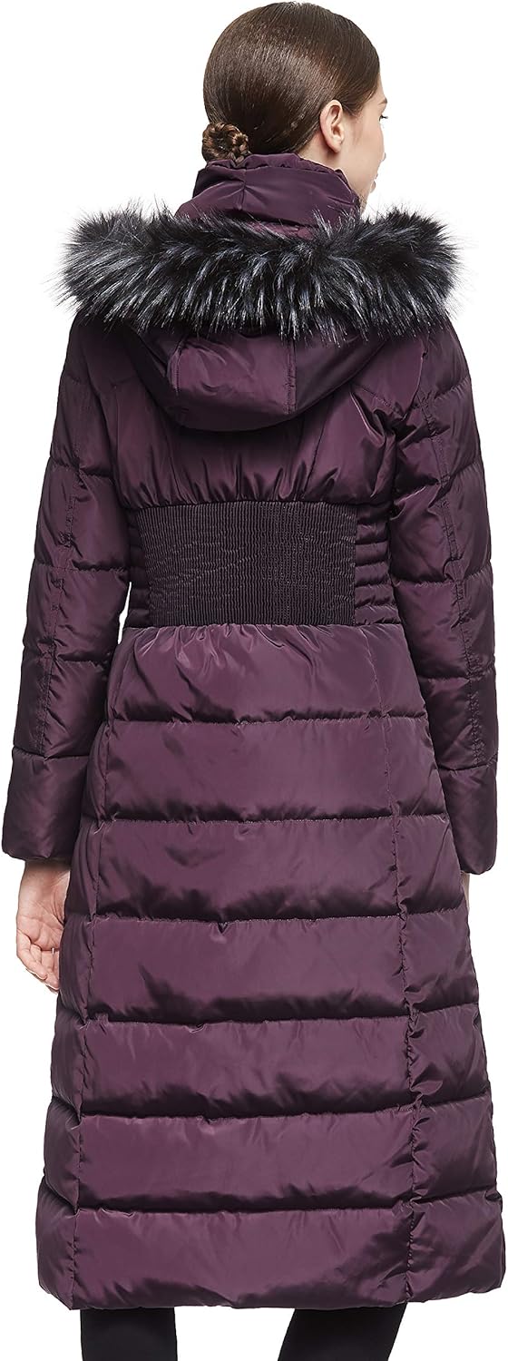 Orolay Damen Daunenjacke mit Langem Pelz-Kapuzenmantel mit Raglanärmeln Lila M, Lila M