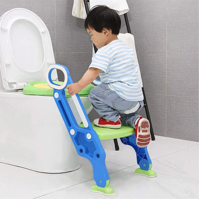 HENGMEI Toilettensitz Kinder Toilettentrainer mit Treppe, Klappbarer Töpfchentrainer Toiletten Train
