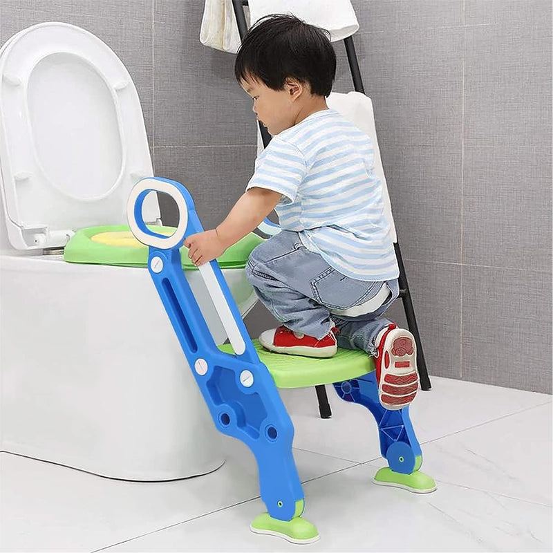 HENGMEI Toilettensitz Kinder Toilettentrainer mit Treppe, Klappbarer Töpfchentrainer Toiletten Train