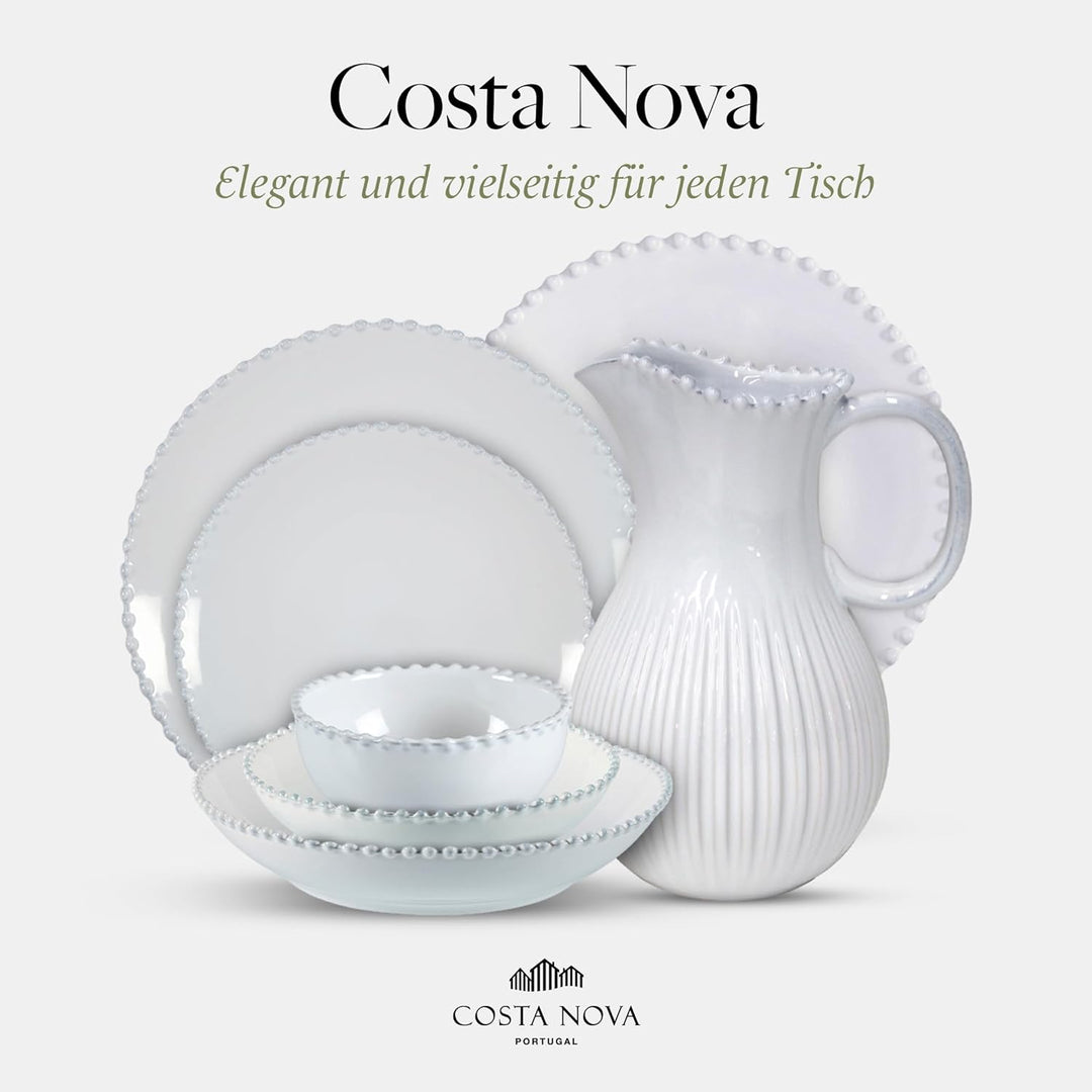 Costa Nova Pasta- und Suppenteller Pearl: Tiefer Steinzeug-Teller für Pasta und Suppe mit glänzender