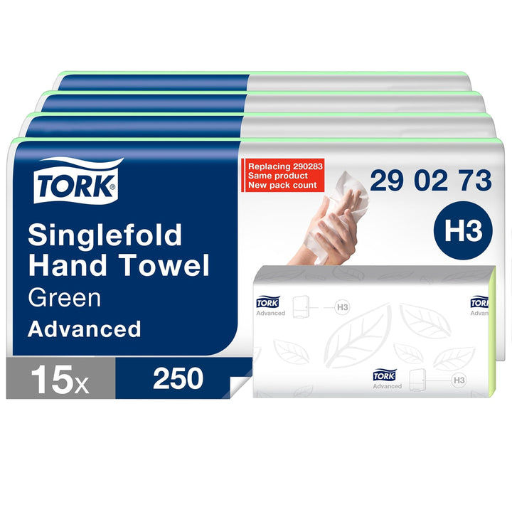 Tork grüne Zickzack Papierhandtücher Universal 290137 - H3 Falthandtücher für Papierhandtuchspender