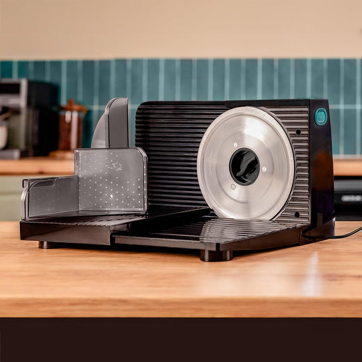 Cecotec Aufschnittmaschine Rock’nCut Shuriken. 150 W, Abnehmbare Scheibe mit 17 cm, Verschiedene Leb
