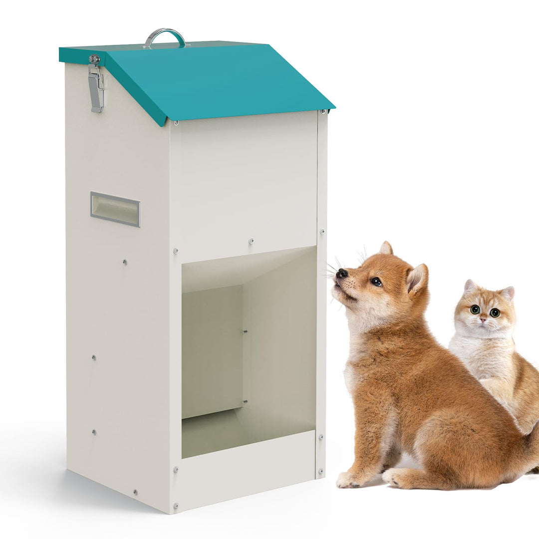 Svaoumu Verzinkter Automatischer Hundefutter-Spender 6 kg Aussen-Schwerkraft-Metallfutter-Spender fü