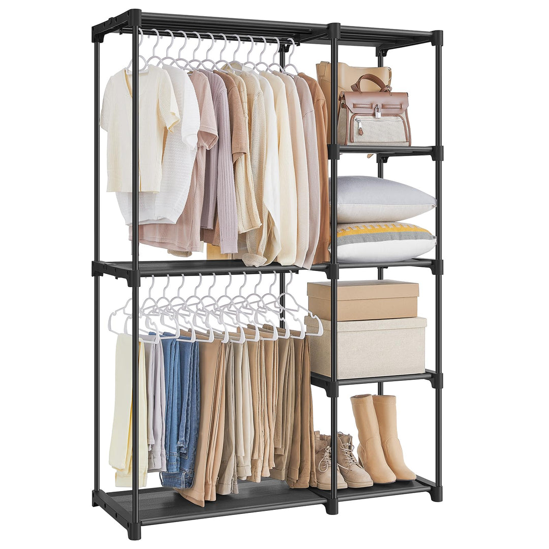 SONGMICS Kleiderschrank, Kleiderständer, Freistehende Garderobe, faltbar, Kleiderständer mit Kleider
