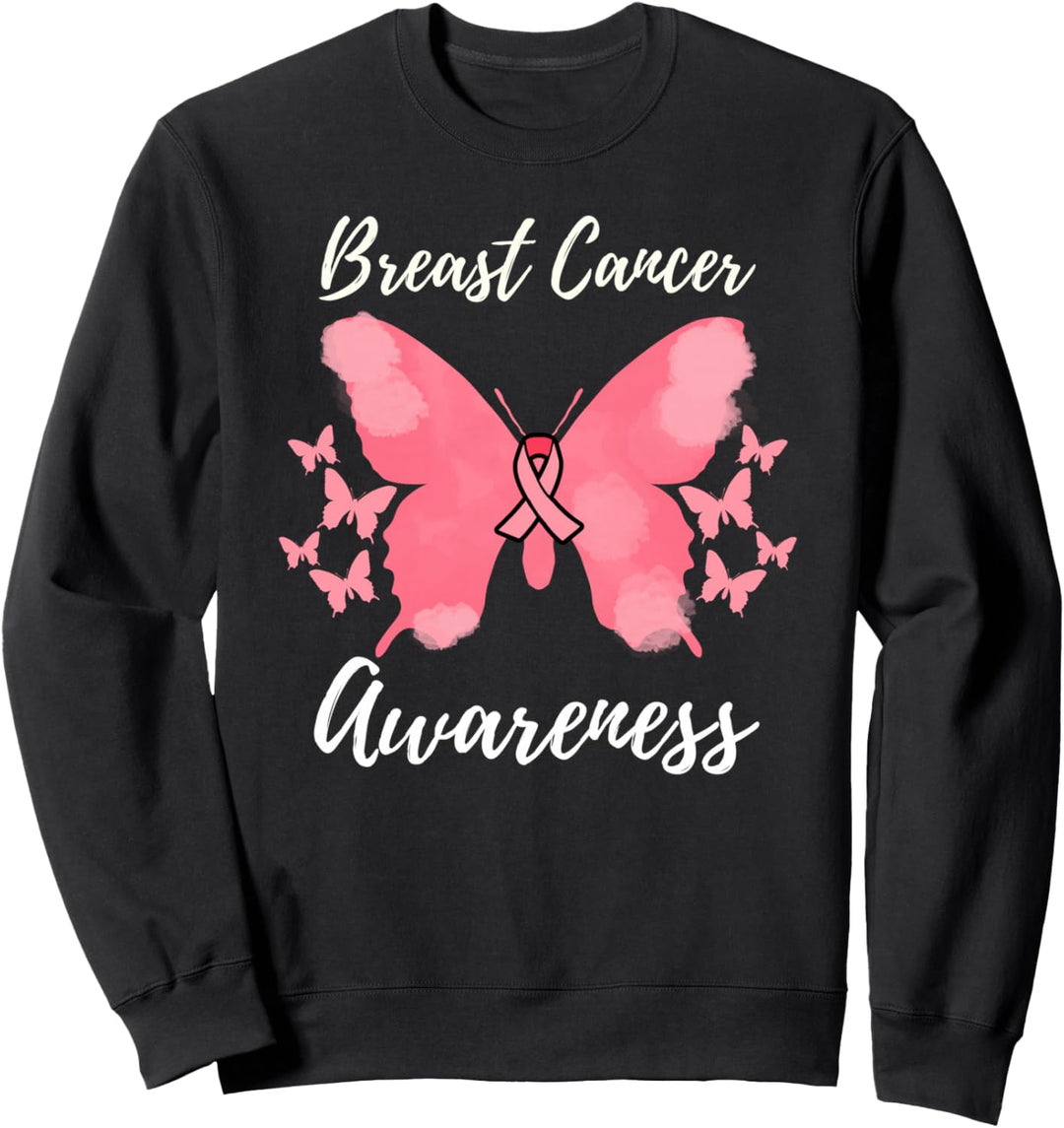 Rosa Schleife Schmetterling Brustkrebs Bewusstsein Sweatshirt