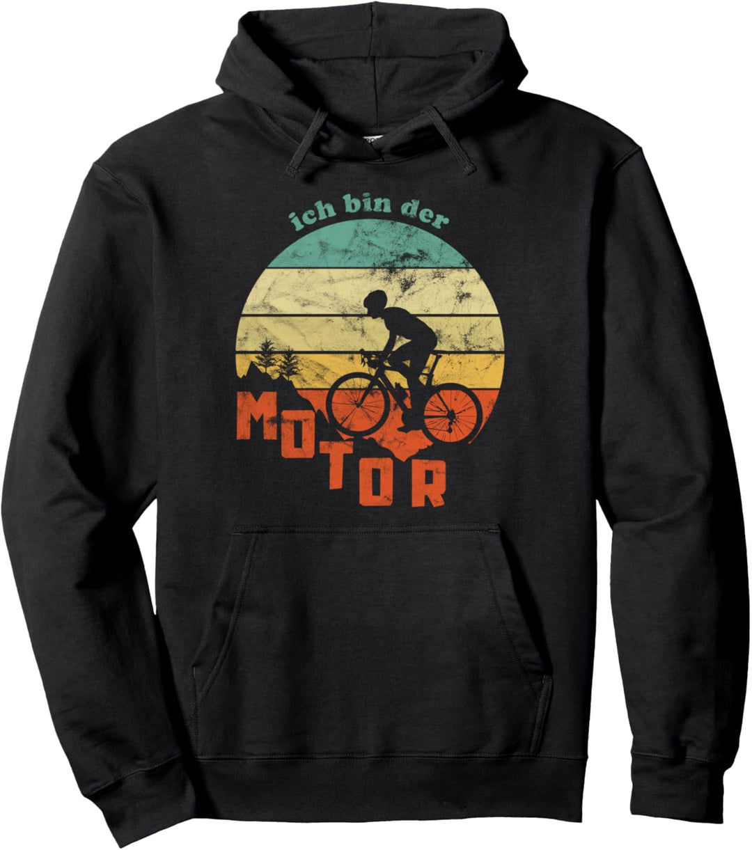 Mountainbike MTB ich bin der Motor Radfahrer E-Biker lustig Pullover Hoodie
