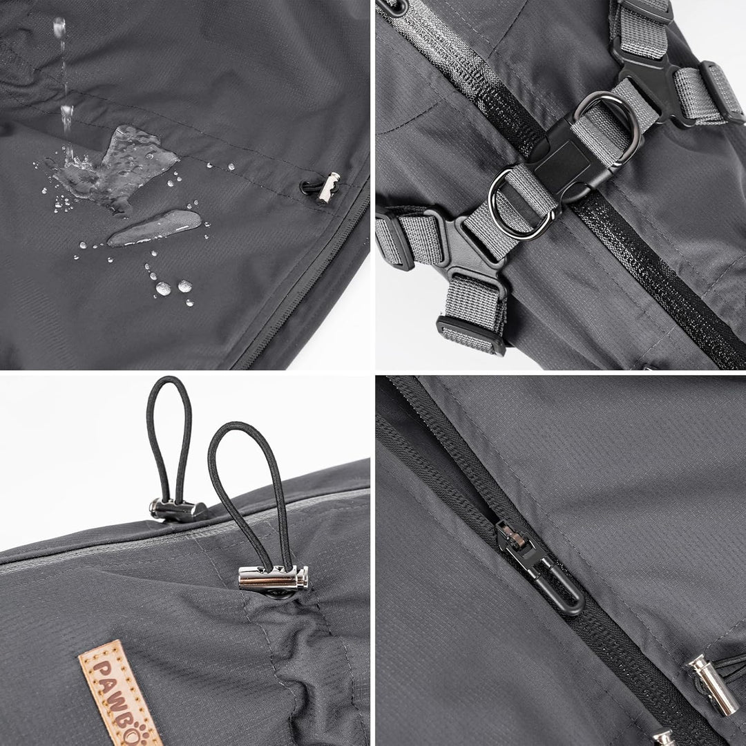 Regenmantel Hund mit Geschirr Wasserdicht für Kleine, Mittlere und Grosse Hunde, Reflektierender Reg