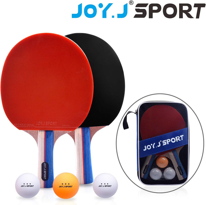 Tischtennisschläger, Pingpong-Schläger Set mit 2 Schläger und 3 Bällen, Tischtennis-Schläger für Anf