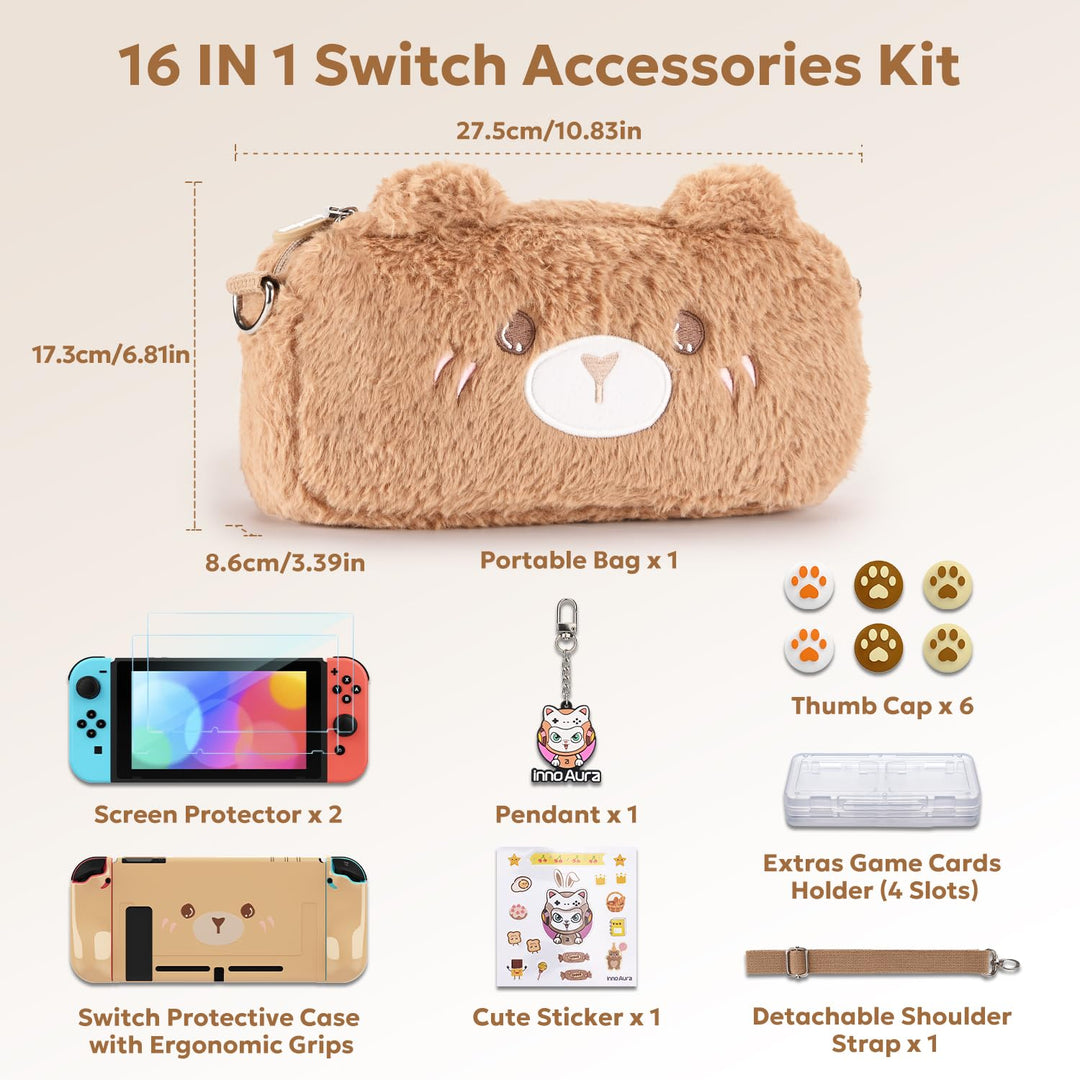 IA innoAura Switch Tasche (Switch Brown Bear), Switch Brown Bear