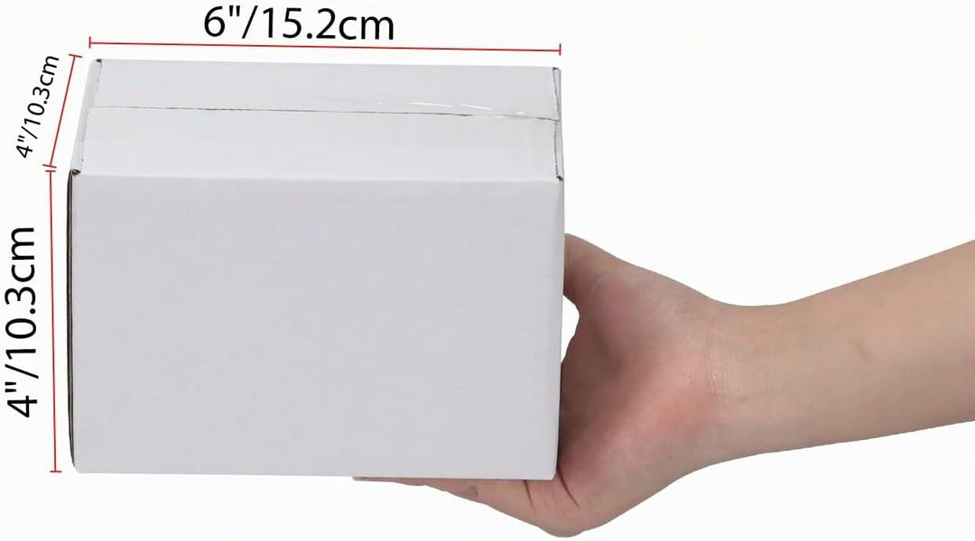 EYMPEU 40 Stück 15,3x10,2x10,2cm Weisse Versandkarton, Kartons für kleine Gegenstände, Spielzeug, Sc