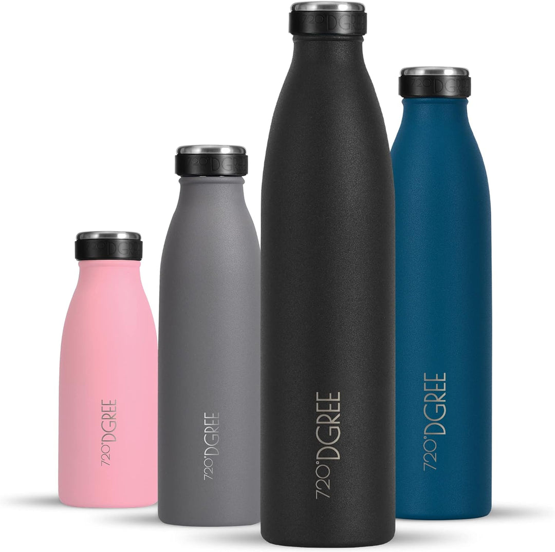720°DGREE Edelstahl Trinkflasche “milkyBottle” - 350ml, 500ml, 750ml, 1L - BPA-Frei, Auslaufsicher,