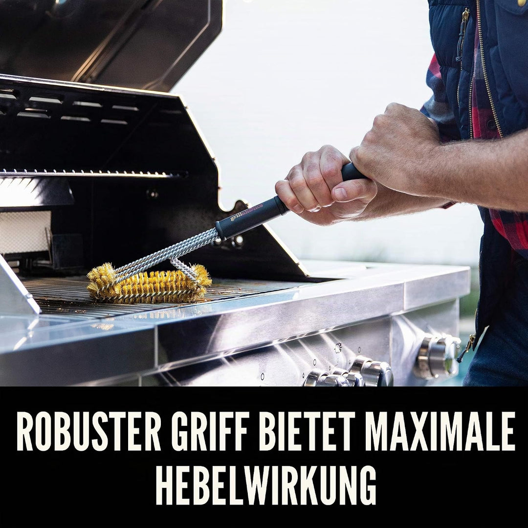 Grillaholics Essentials Grillbürste aus Messing, weichere Messingborsten, Drahtgrillbürste für siche