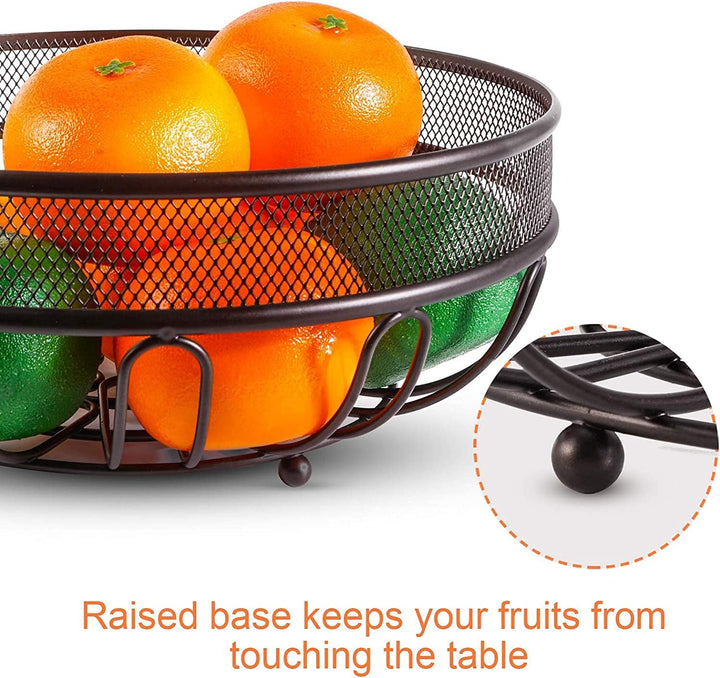 Obstkorb mit Bananenhalter, Obstschale, Gemüsekorb aus Metall, stehend, tägliche Küchenaufbewahrung,