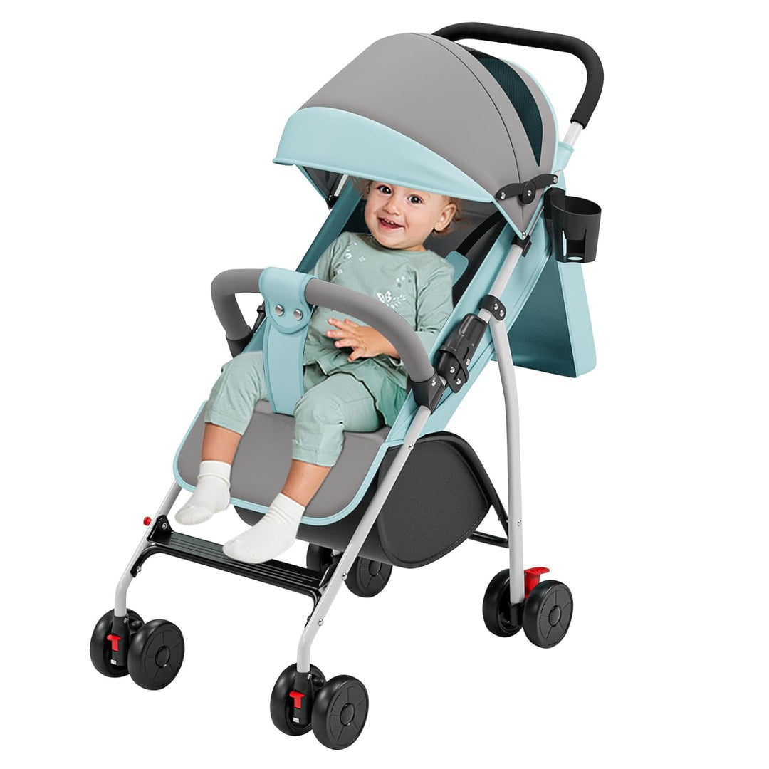 Kinderbuggy, Kinderwagen mit Sonnenschirm, Kinderwagen Zusammenklappbar, Buggy mit Liegefunktion, Ka