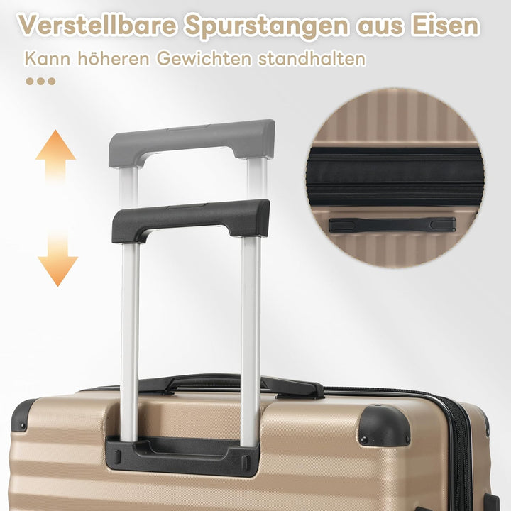 Merax Kofferset 3tlg, Hartschalenkofferset Reisekofferset, Erweiterbar Trolley Koffer mit TSA Schlos