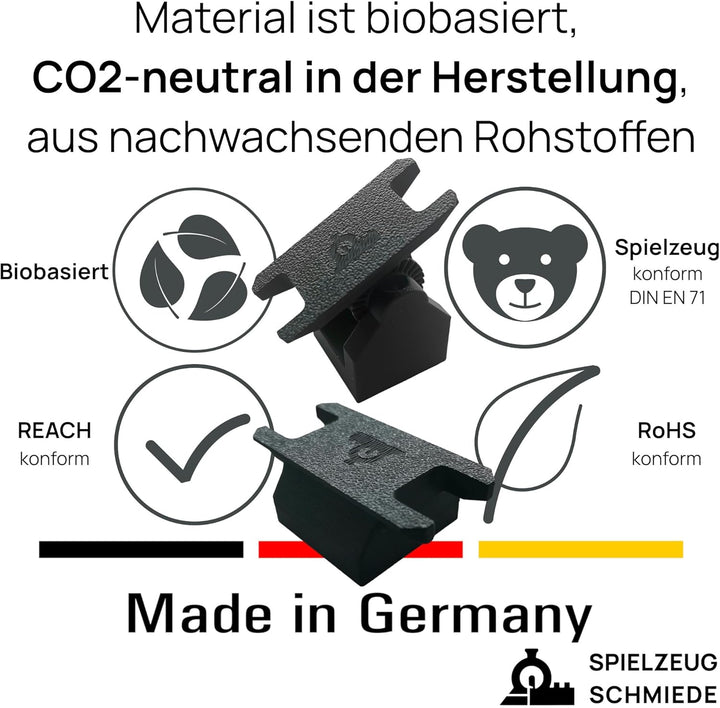 Adapter Set kompatibel mit HOT Wheels Tracks & LEGO DUPLO Steine - 8 Adapter (6 starr, 2 beweglich)