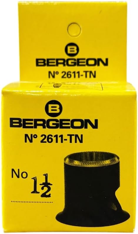 Bergeon 2611-TN 6.7X Uhrmacherlupe Biconvex Air 1.5, Schwarz