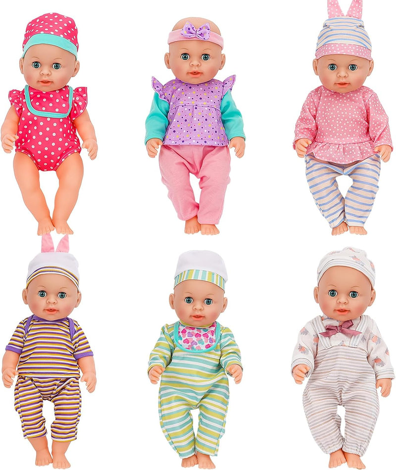 deAO 6 Puppenkleider Set, Puppenkleidung Outfits für 30 cm 33CM 35CM 36CM Neugeborene Babypuppen Jun