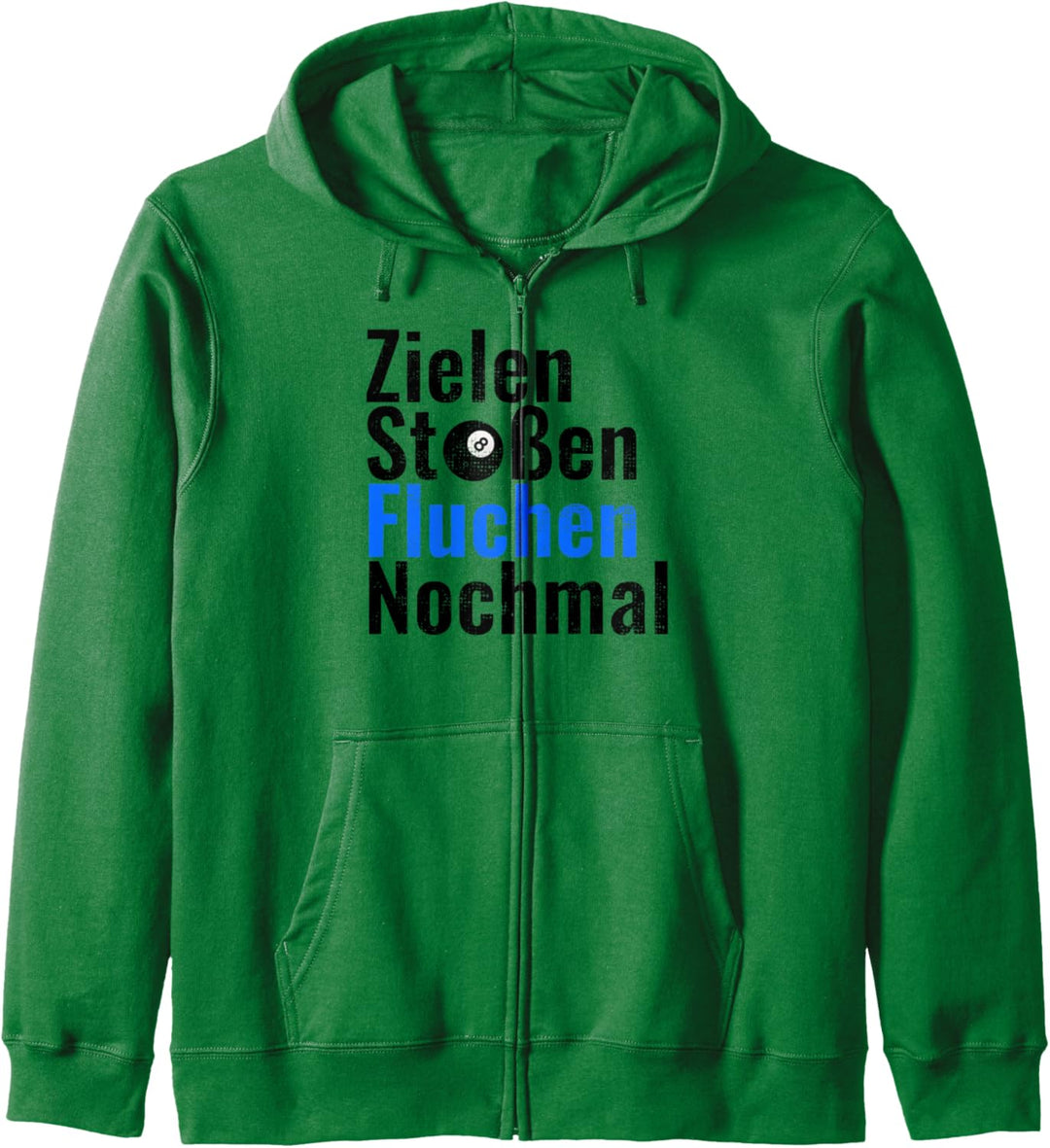 Zielen Stossen Fluchen Nochmal Motiv Witziges Billard Kapuzenjacke