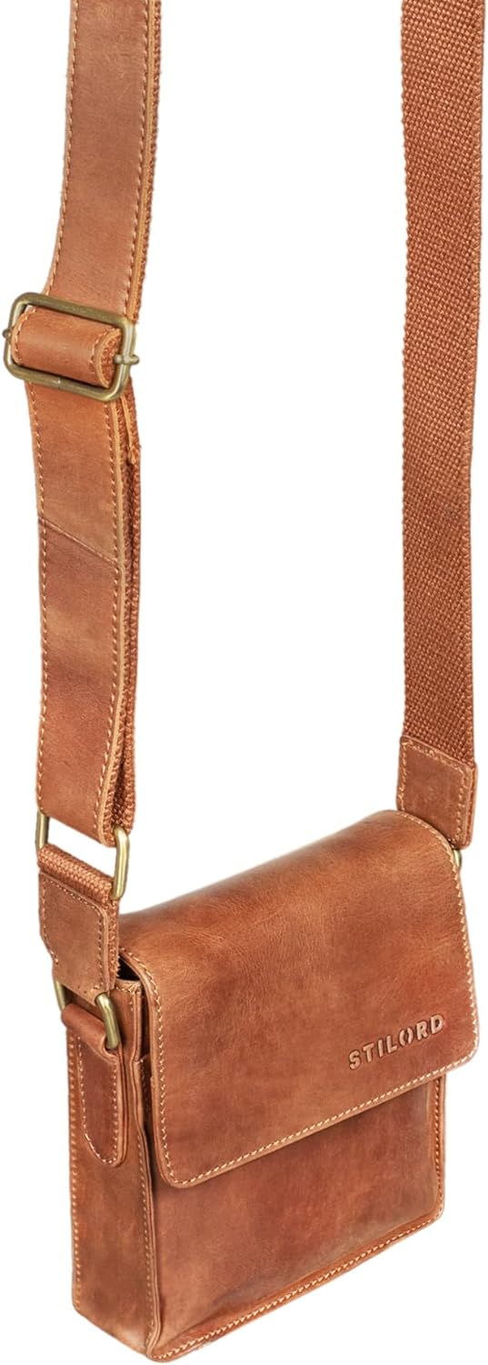 STILORD 'Nate' Herrentasche Leder klein Umhängetasche Schultertasche Männer Handtasche Messenger Bag