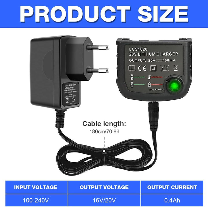 18V/20V Ladegerät Kompatibel mit Black & Decker, XPJBKC Lithium-Akku Ladegerät für Black und Decker