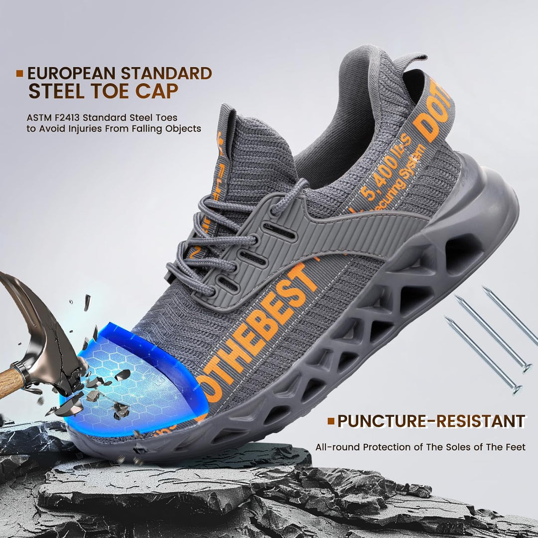 Furuian Sicherheitsschuhe Herren Damen Leicht Arbeitsschuhe Herren sportlich Atmungsaktiv Sneakers m