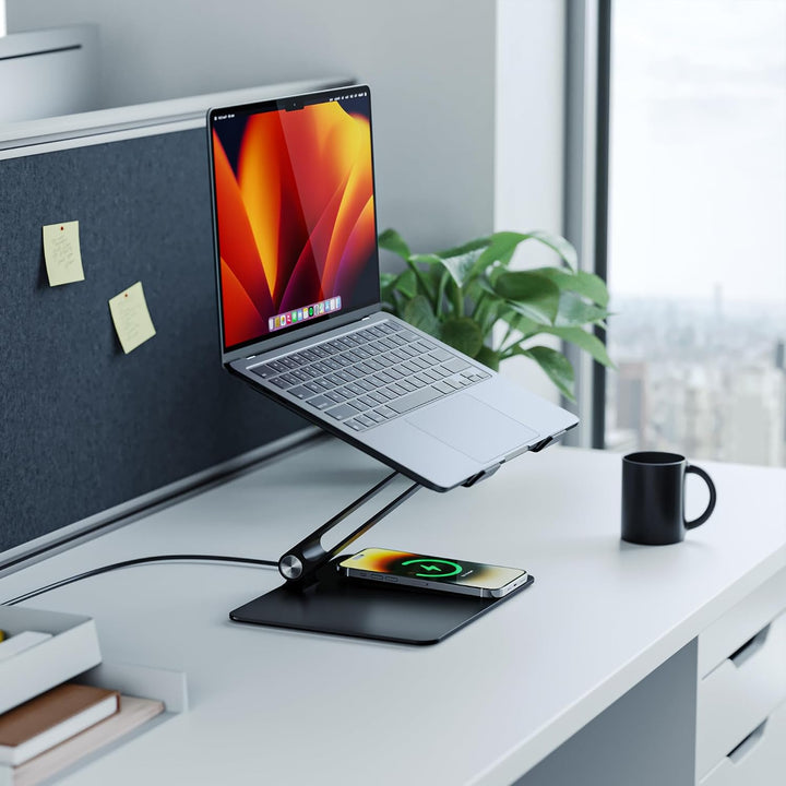 ALOGIC Elite Aluminum Laptop Stand | Wireless Charger mit bis zu 10 Watt | Silikonpad für rutschfest