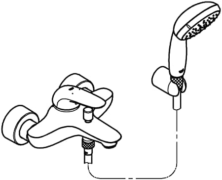 GROHE Eurostyle - Einhand-Wannenbatterie (mit Temperaturbegrenzer, automatische Umstellung, langlebi
