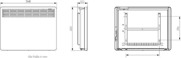AEG Wandkonvektor WKL 505, Elektroheizung energiesparend, 750 W für ca. 9 m², LCD-Display, Wochenzei