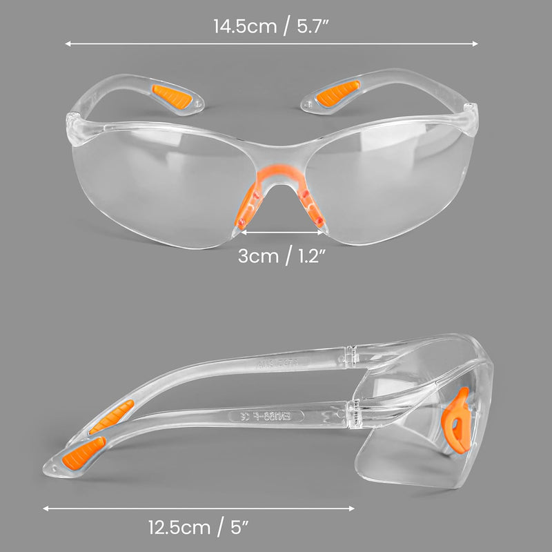 Kurtzy 24-er Pack Schutzbrillen Transparent mit Gummieinsatz an Nase und Ohren für sicheren Schutz –