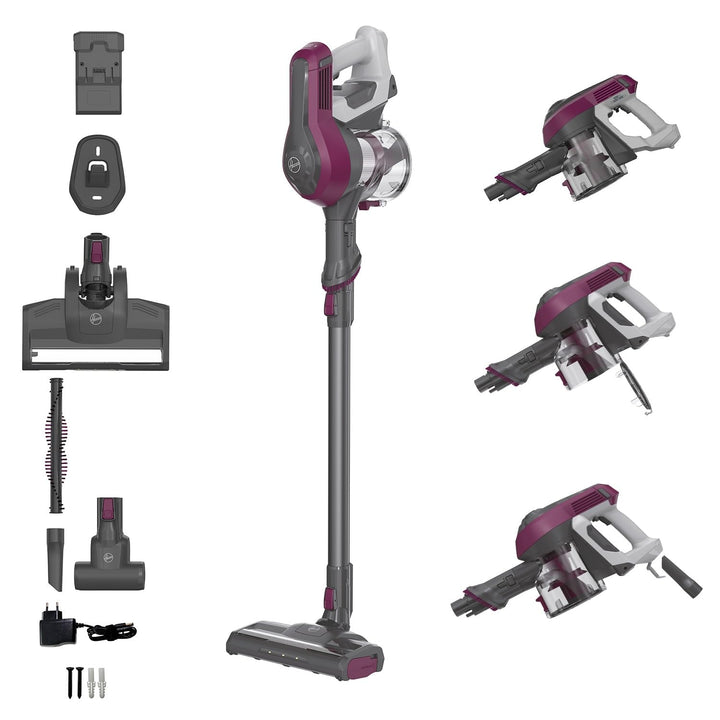 Hoover Akku-Staubsauger ohne Beutel + Tierdüse I bis zu 120 m² mit 1 Akkuladung I Staubsauger kabell