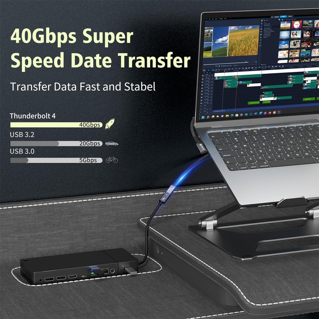 CableDeconn USB4 8K Cable 0.5m M/F 1xBend 1xStraight Compatible with Thunderbolt 4 8K@60Hz 4K@120Hz