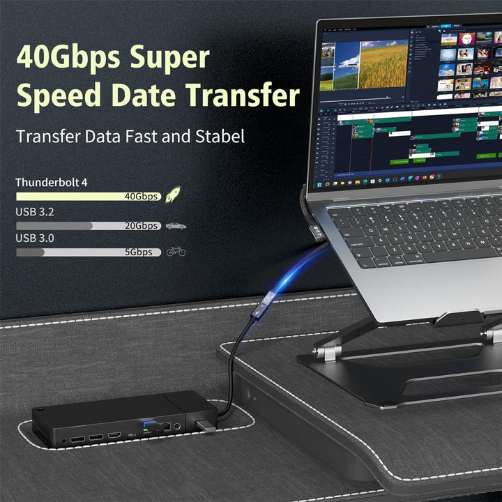 CableDeconn USB4 8K Cable 0.5m M/F 1xBend 1xStraight Compatible with Thunderbolt 4 8K@60Hz 4K@120Hz