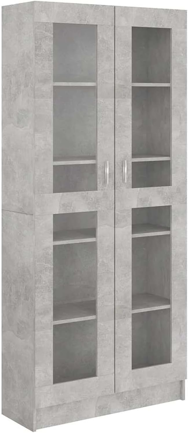 Keketa Vitrinenschrank Bücherschrank Aktenschrank Vitrine Schrank Büroschrank Standvitrine mit 5 Fäc