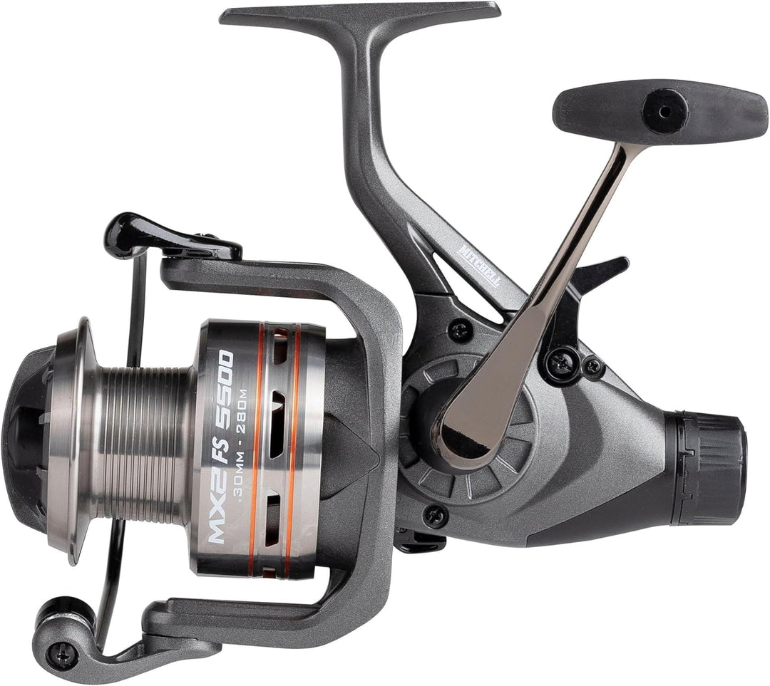 Mitchell MX2 FS Freilauf-Angelrolle mit Baitrunner System– Aluminiumspule – Friedfisch- und Karpfena