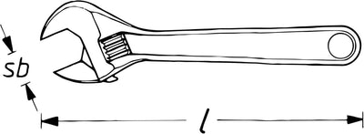 Hazet Einmaulschlüssel verstellbar phosphatiert DIN3117 Form B 382mm Länge: 382 mm, Länge: 382 mm