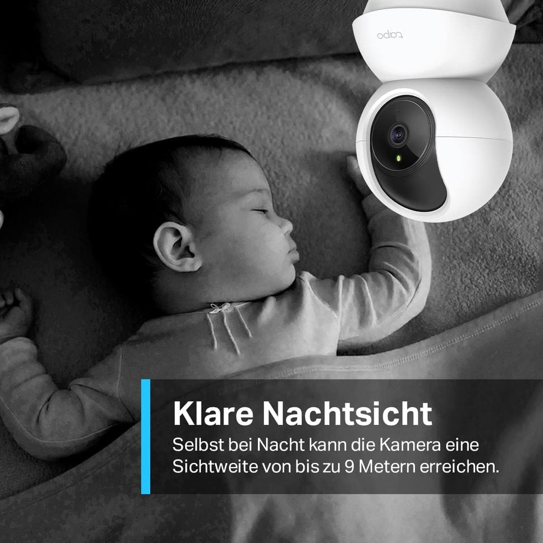 Tapo C21A 2K 3MP Überwachungskamera innen 360°, Nachtsicht, Bewegungserkennung, Zwei-Wege-Audio, Bab