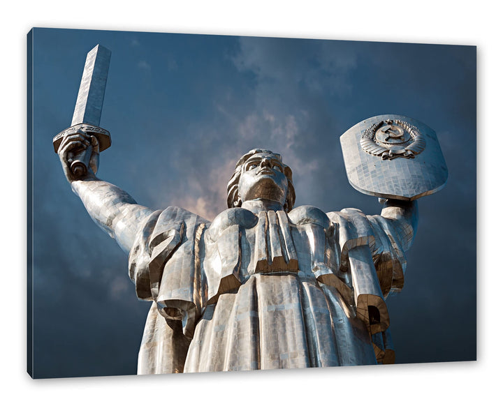 Pixxprint Mutter Mutterland Ukraine als Leinwandbild | Grösse: 120x80 cm | Wandbild | Kunstdruck | f