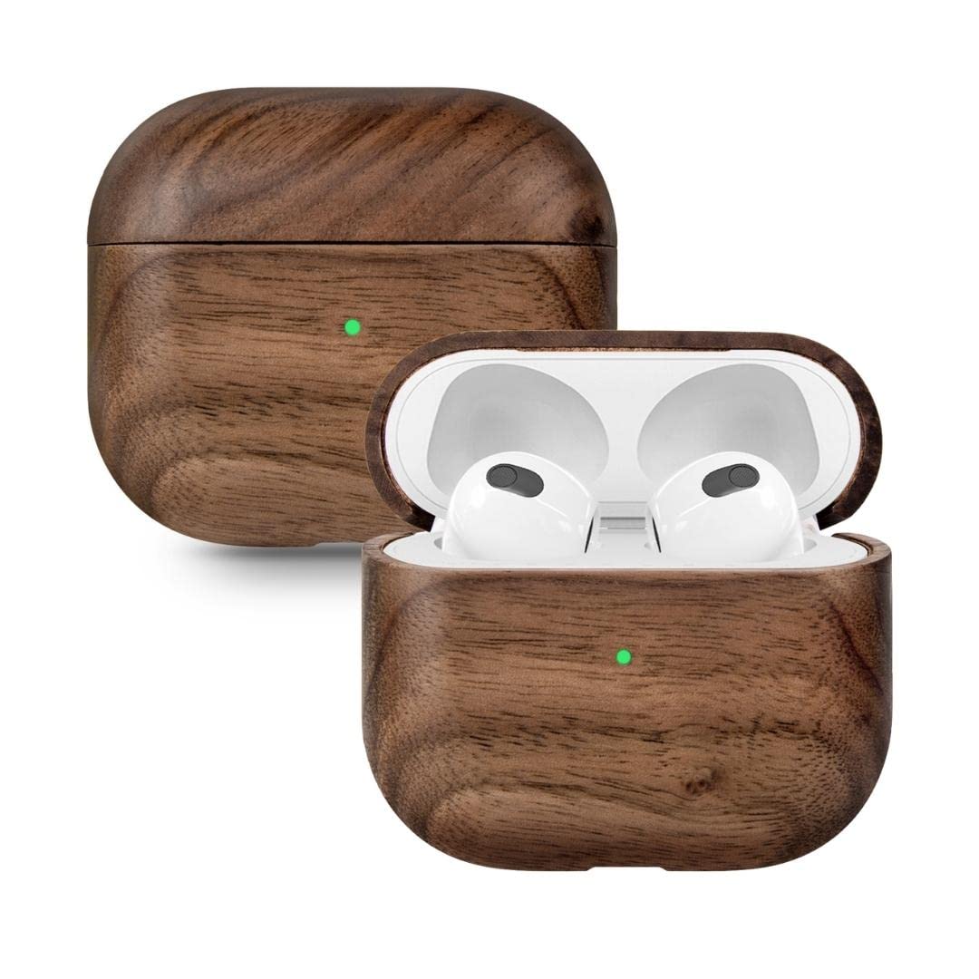 Woodcessories - Nachhaltiges Case kompatibel mit Airpods 3 Hülle Holz, Walnuss Holz, AirPods 3