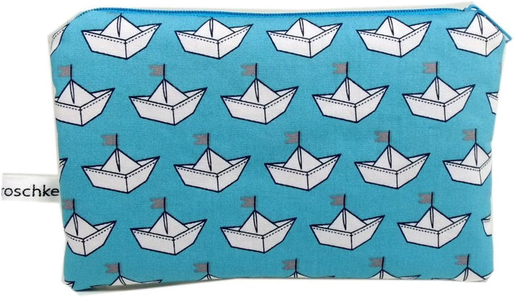 Mäppchen Täschchen blau Schiffe Streifen Handmade Etui maritim türkis Geschenk Geburtstag betse Freu