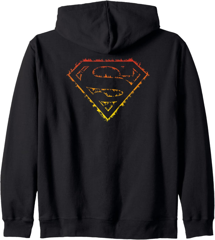 Superman Flame Outlined Logo Kapuzenjacke