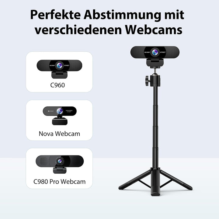 EMEET Stativ - TD303 Tripod für EMEET Webcam, Versenkbare Stative 14.5cm -31.8cm, mit 1/4 Zoll Schra