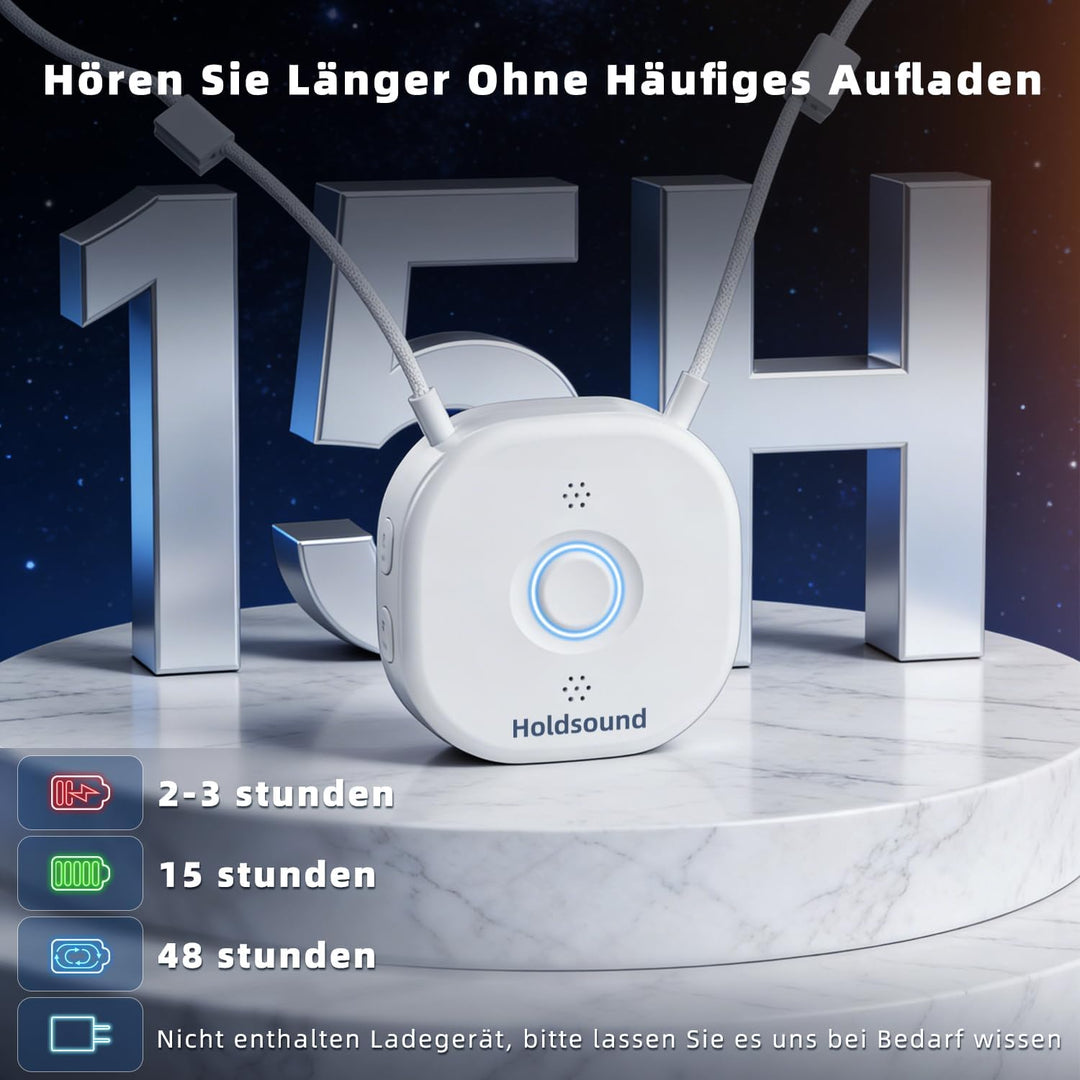 Holdsound HSD100 TV Kopfhörer Kabellos, Funkkopfhörer Kabellos für TV mit USB-Sender, Nackenbügel-De