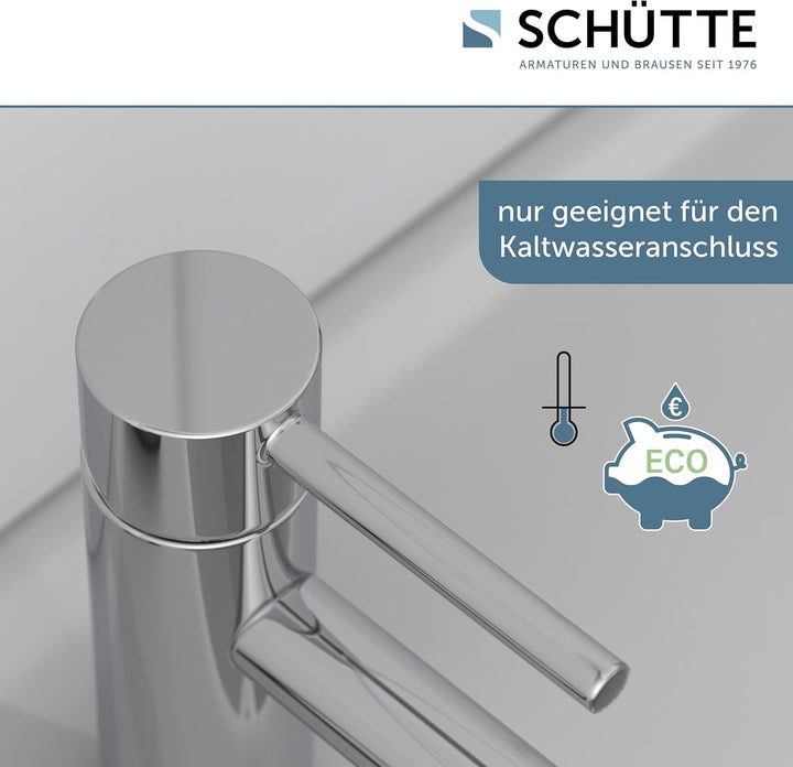 SCHÜTTE Kaltwasserhahn ARAGON 37955, Wasserhahn Bad nur für Kaltwasser, Waschtischarmatur im Gäste-W