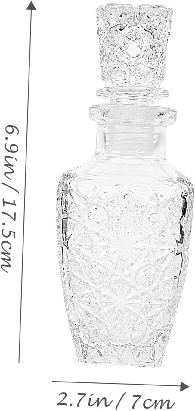 Transparente Whiskyglaskaraffe Glas Spirituosenspender 250ml – Dickwandige Weindekanter Karaffe Mit
